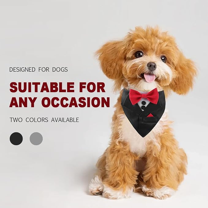 Tuxedo Dog Collar for Wedding Engagement and Birthday, Adjustable Formal Dog - Image 4