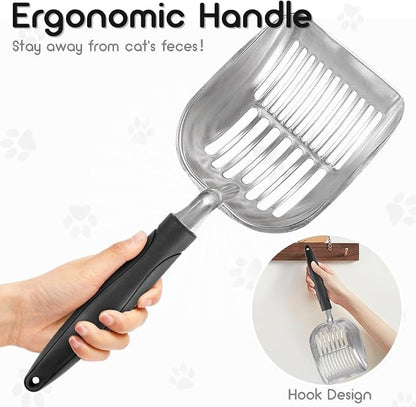 Cat Litter Scoop, Metal Cat Scooper, Plastic Handle Scoop, Sifting Shovel – - Image 4