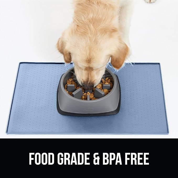 GORILLA GRIP 100% Waterproof Raised Edge BPA Free Silicone Pet Feeding Mat - Image 8