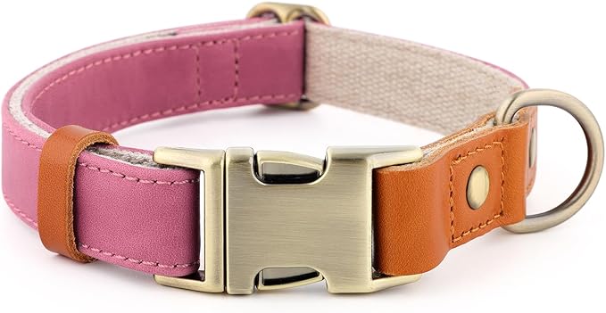 Plutus Pet Genuine Leather & Hemp Dog Collar – Adjustable Heavy Duty Pet Collar by PLUTUSPET