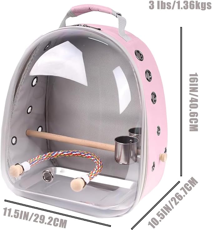 Bird Travel Backpack Carrier, Space Capsule Astronaut Liked Vet Carry Book Bag - Image 2