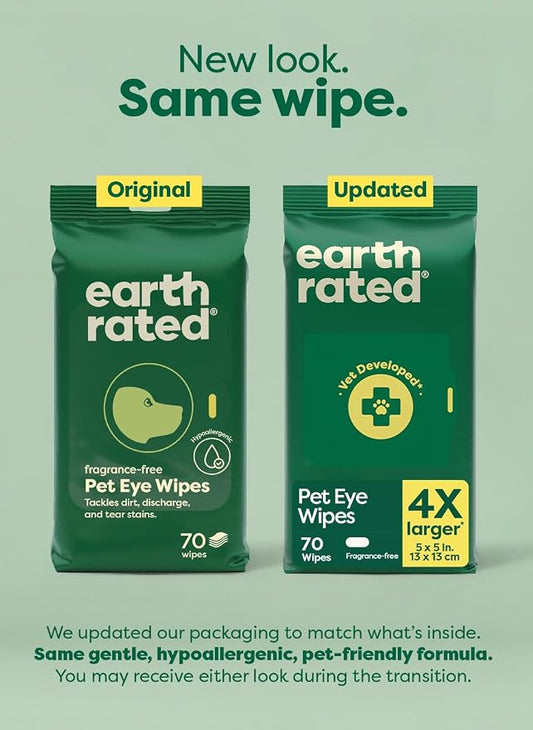 Earth Rated Vet-Developed Dog Eye Wipes, Hypoallergenic Pet Wipes - Image 2