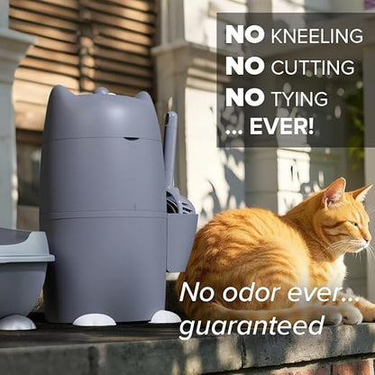 Red Rocket Pets Cat Litter Trash Can Kitty Twister Plus Pack Grey, 12x Refills - Image 4