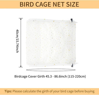 Bird Cage Seed Catcher, 45-90'' Adjustable Bird Cage Cover, Universal Nylon - Image 2