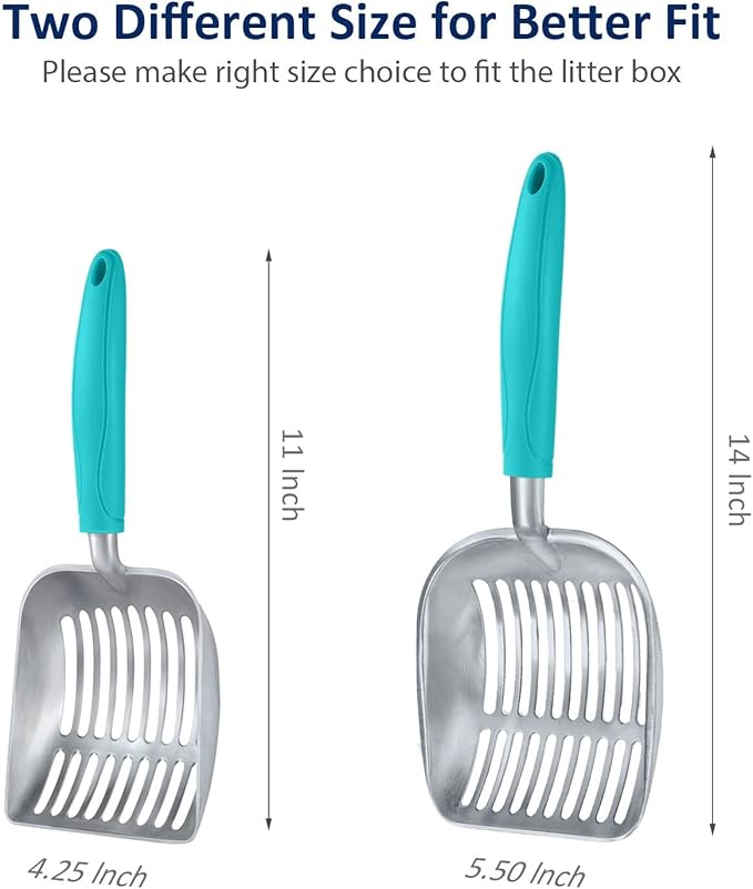 WePet Cat Litter Scoop, Aluminum Alloy Sifter, Kitty Metal Scooper, Deep Shovel - Image 3