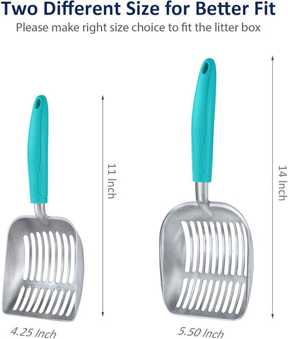 WePet Cat Litter Scoop, Aluminum Alloy Sifter, Kitty Metal Scooper, Deep Shovel - Image 3