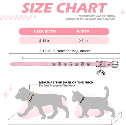 EXPAWLORER Cat Collar for Girl Boy Cats- Adjustable Leather Pet Collar - Image 2