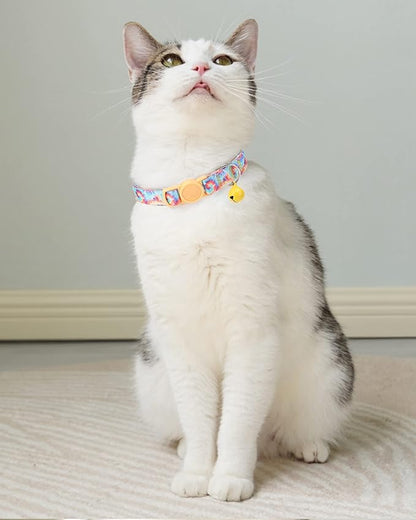 SOLMOONY Cute Cat Collar for Girl Boy, Colorful Breakaway Cat Collars - Image 3