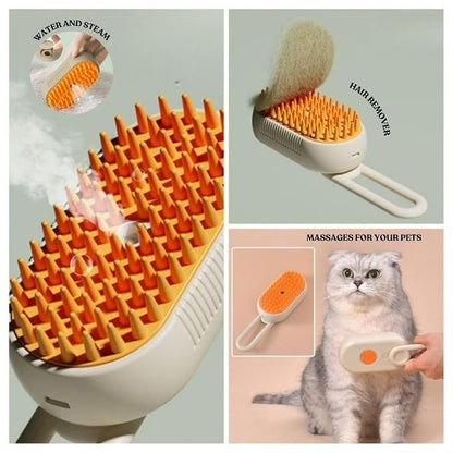 3-in-1 Steam Pet Brush for Cats & Dogs – Self-Cleaning Grooming Comb - Image 7