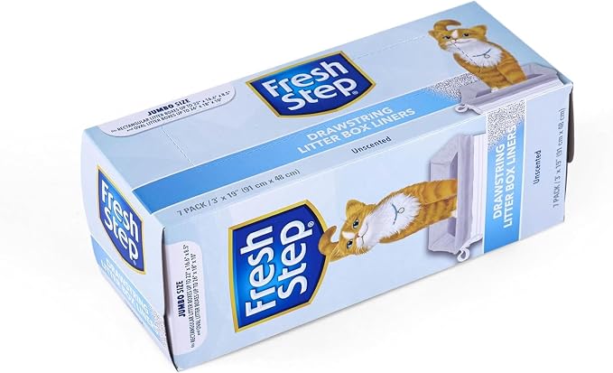 Fresh Step Jumbo Drawstring Cat Litter Box Liners, Unscented Heavy Duty Kitty - Image 4