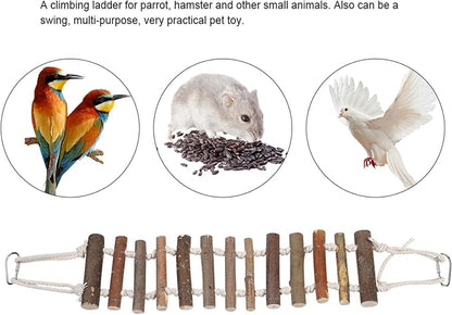 Naturals Rope Wooden Ladder Bird Swing - Image 7