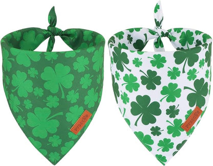 PTDECOR St. Patrick's Day Dog Bandana, Reversible Dog Scarf by PTDECOR