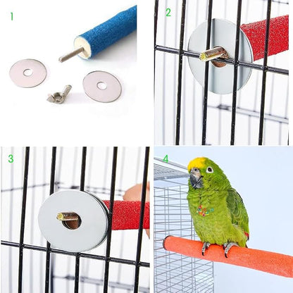 10 Pcs Parrot Perch Stand Bird Perch Stand Toy Colorful Paw Grinding Stick Cage - Image 3