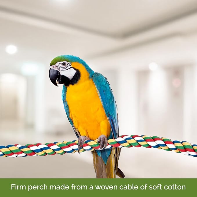 JW Pet Comfy Perch For Birds Flexible Multi-color Rope, Medium - Image 2