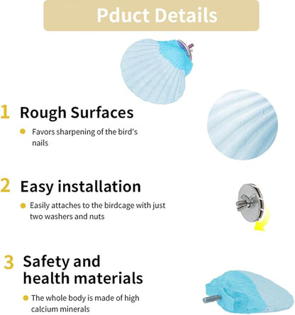 Bird Perches for Cage, Abrasive Surface High Calcium Mineral Parrot Perch Stand - Image 6