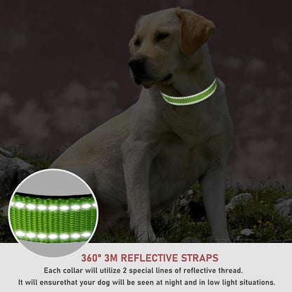Reflective Dog Collar with Buckle Adjustable Safety Nylon Collars - Image 4