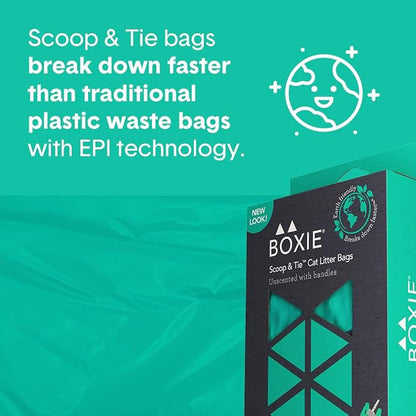 Boxie Sustainable Scoop & Tie Pet Waste Bags, Leak-Proof, Easy-to-Tie Handles - Image 5