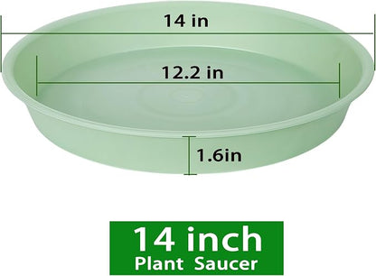 2 Pack of 14 inch Plant Saucers Bird Bath Bow Round, Plastic Plant Saucer Tray - Image 2