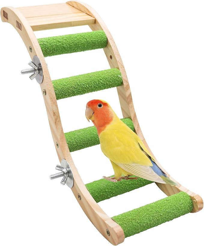 Bird Ladder Bridge, Wooden Pet Parrot Hamster Climbing Ladder Toys, Pet Bird by Dnoifne