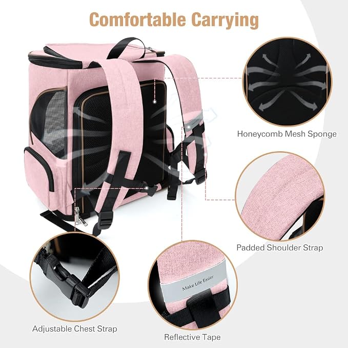 Lekereise Pet Carrier Backpack Expandable Cat Backpack Carrier - Image 4