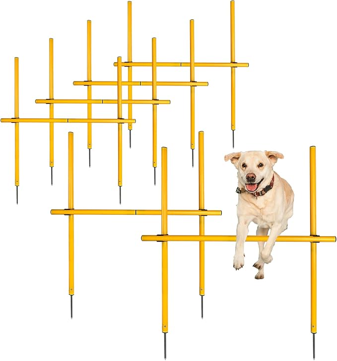 TNZMART 2.6 FT Dog Agility Obstacle Course Backyard Set Wave Poles and by TNZMART