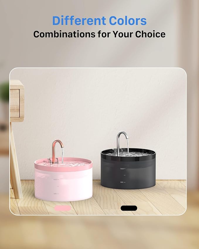 Cat Water Fountain Pink for Drinking: 67oz/2L Cat Fountain - Image 8