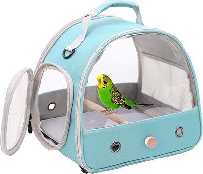 Small Bird Travel Cage Carrier, Portable Parrot Parakeet Carrier by halinfer