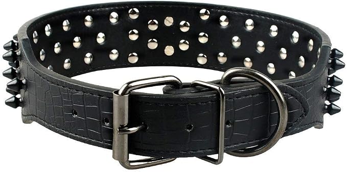 Serijoars Spiked Studded Dog Collar, PU Leather Dog Collar, Adjustable Pet - Image 5
