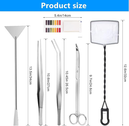 Luxiv Aquarium Aquascape Tools Kit, 6 in 1 A Aquatic Plant Aquascaping Tool - Image 2