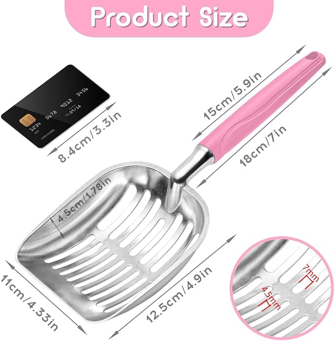 Cat Litter Scoop, Metal Cat Scooper, Plastic Handle Scoop, Sifting Shovel - Image 2