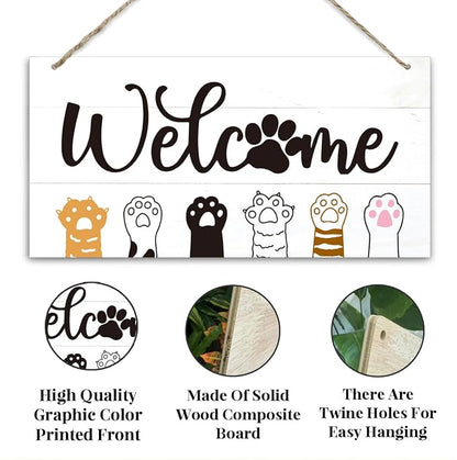 Welcome Sign for Front Door, Welcome Decor Wooden Hanging Sign - Image 3