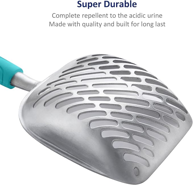 WePet Cat Litter Scoop, Aluminum Alloy Sifter, Kitty Metal Scooper, Deep Shovel - Image 5