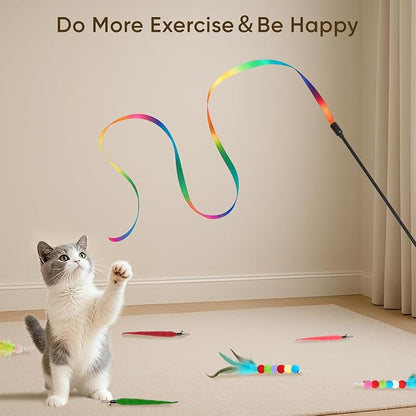 Cat Toys for Indoor Cats, 13 Packs Interactive Cat Wand Toy Set - Image 7