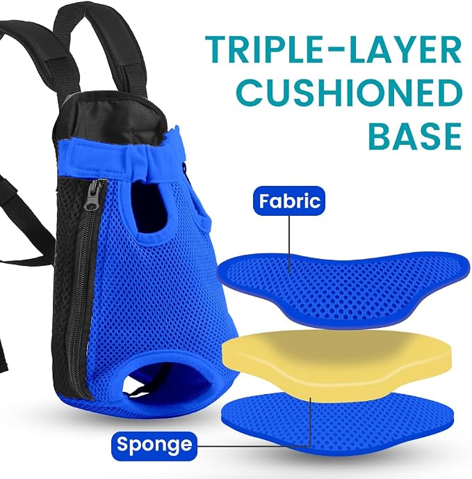 Dog Backpack Carrier, Thick Straps & Cushion, Pet Sling Front Backpacks - Image 4