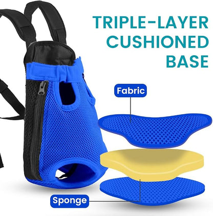 Dog Backpack Carrier, Thick Straps & Cushion, Pet Sling Front Backpacks - Image 4