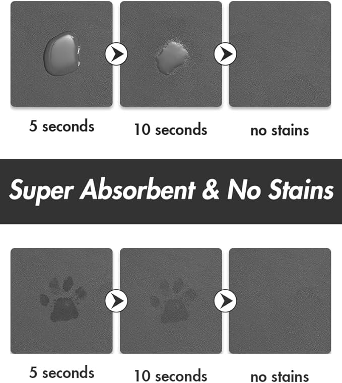Absorbent Dog Food Mat-Dog Mat for Food and Water Bowl, Quick Dry Pet Food Mat - Image 2