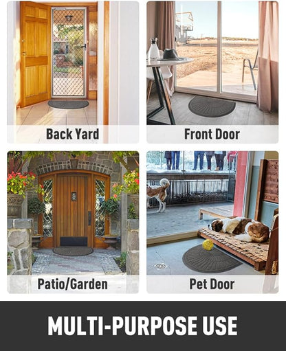 tchdio Door Mat Outdoor Indoor Entrance Doormat-Semicircular Durable Rubber Non - Image 7