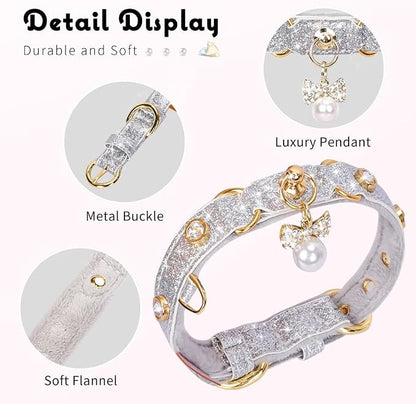 PetsHome Cat Collar, Dog Collar, PU Leather Adjustable Pet Collar - Image 4