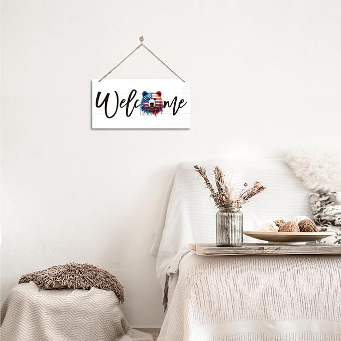 Welcome Sign for Front Door, Welcome Decor Wooden Hanging Sign for Wall Decor - Image 6