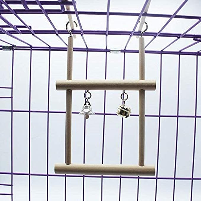 Litewoo Bird Stand Parrot Perches Hanging Swing Natural Wood Stand Platform - Image 4