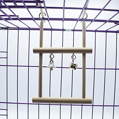 Litewoo Bird Stand Parrot Perches Hanging Swing Natural Wood Stand Platform - Image 4