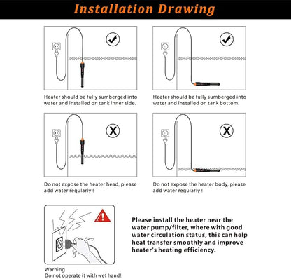 PULACO 200Watt Aquarium Heater for 25-50 Gallon Fish Tank, Adjustable - Image 5