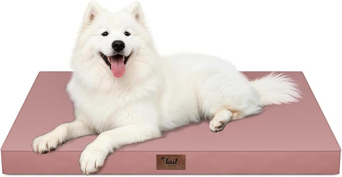 Outdoor Large Washable Dog Bed, Orthopedic Egg Crate Foam Dog Crate Mat by TailStories