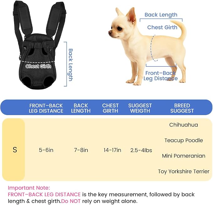 Mosago Dog Backpack Carrier, Adjustable Pet Front Carriers, Legs Out Carrying - Image 2