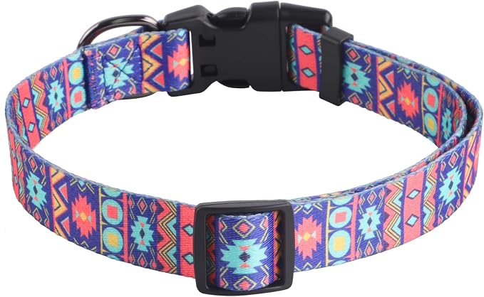 QQPETS Adjustable Soft Dog Collar: Print Flower Pink Multicolor Cute Patterns - Image 6