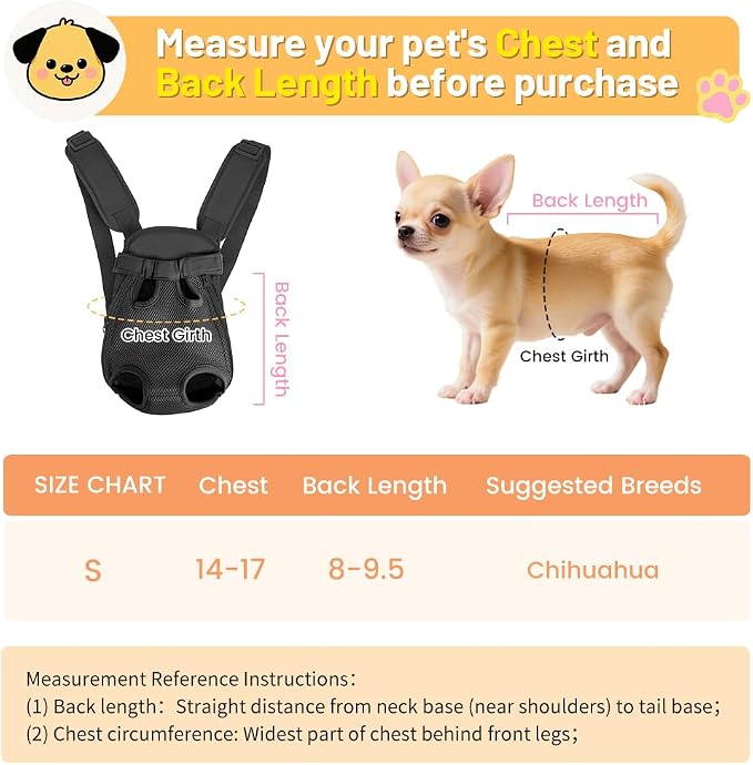 Inspack Dog Backpack Carrier/Cat Carrier, Adjustable Pet Front Carriers Travel - Image 2