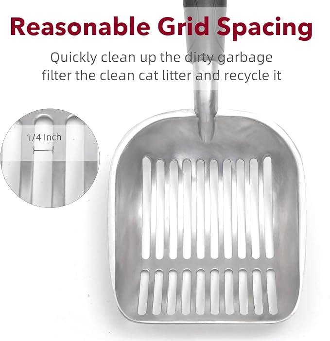 Cat Litter Scoop, Kitty Metal Scooper, Aluminum Alloy Sifter, Kitten Pooper - Image 5