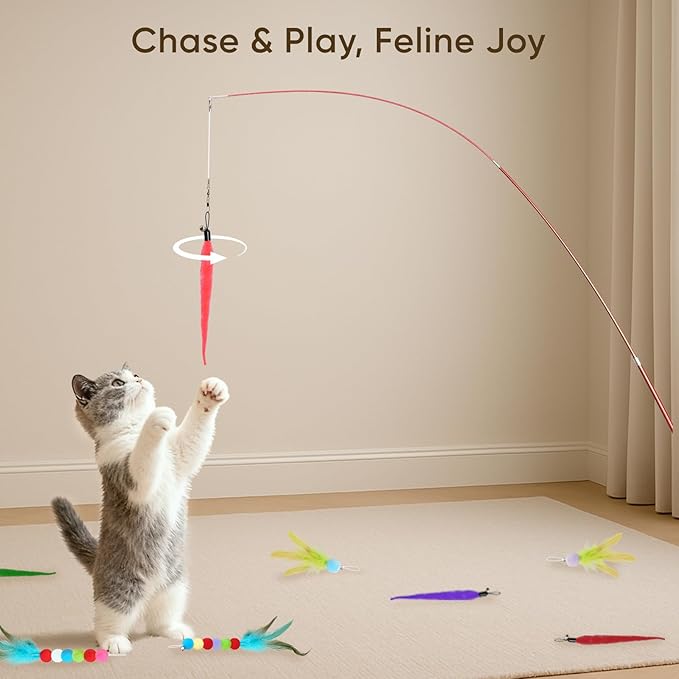 Cat Toys for Indoor Cats, 13 Packs Interactive Cat Wand Toy Set - Image 6