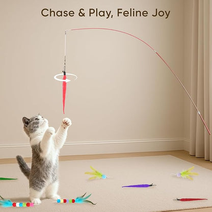 Cat Toys for Indoor Cats, 13 Packs Interactive Cat Wand Toy Set - Image 6