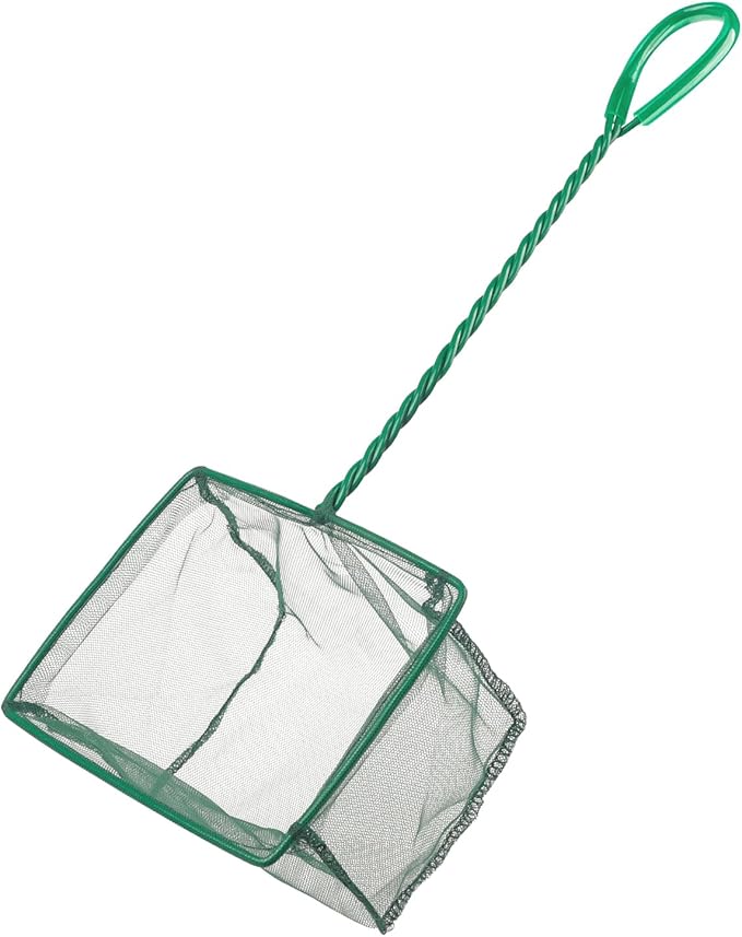 Pawfly Aquarium Fish Net with Braided Metal Handle Square Net with Soft Fine by Pawfly